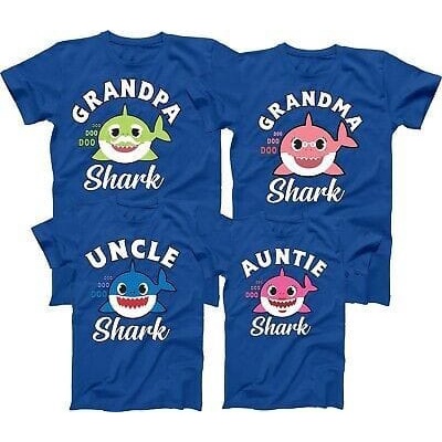 MYSTIQUE.ID-BAJU KAOS FAMILY SHARK T-SHIRT LUCU DAN AESTHETIC