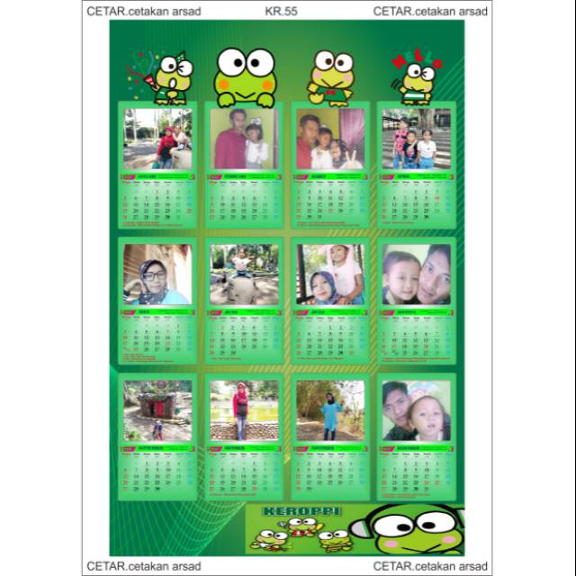 

KALENDER FOTO CUSTOM KEROPI. KR55