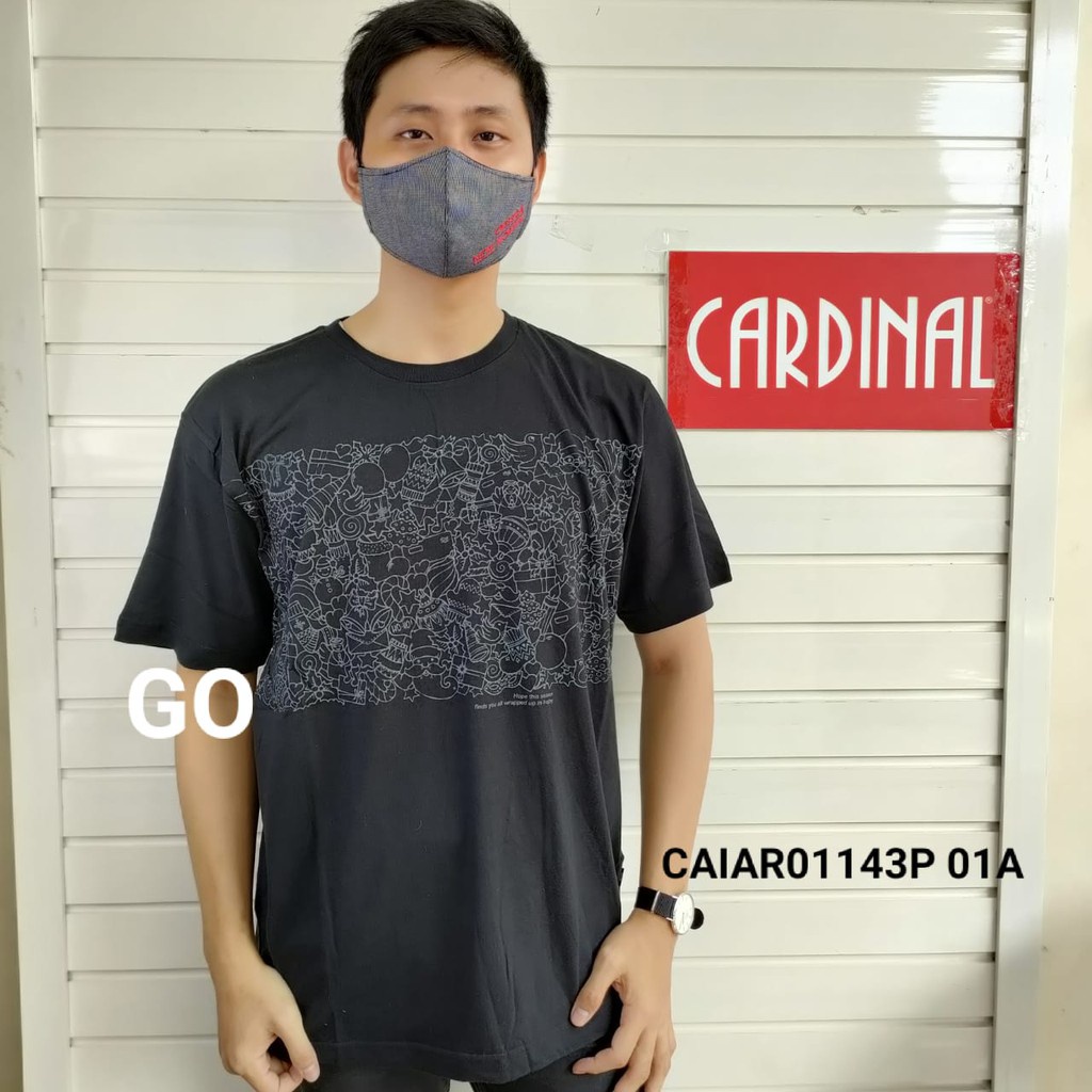 BB CARDINAL JEANS CB KAOS T-Shirt Cowok Baju Reguler Slimfit Cowok Lengan Pendek Bermotif