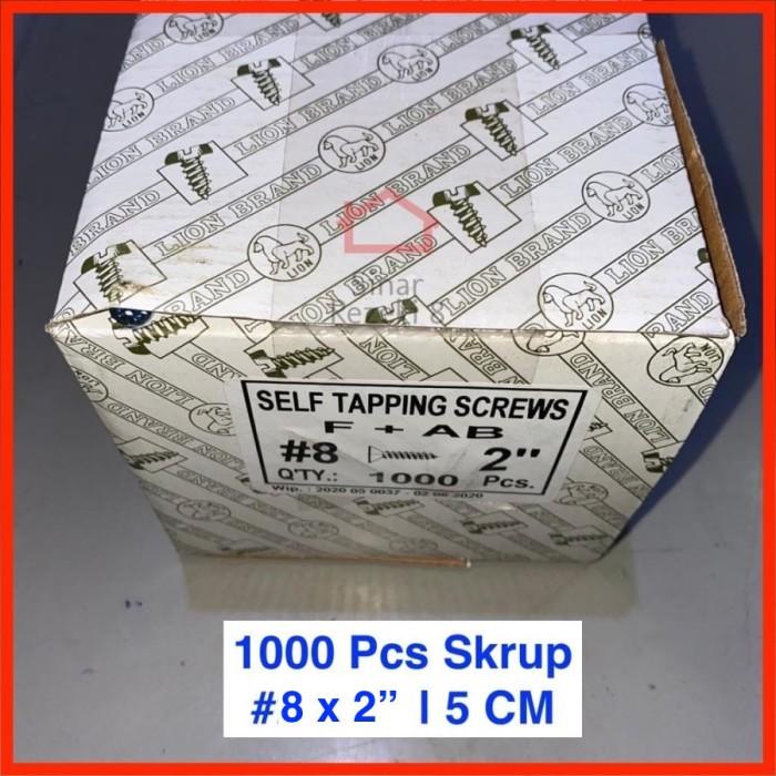 

1000 PCS Skrup 8 x 2 inch 5 cm MOON LION 1 DUS Taping Screw Sekrup Kualitas Terjamin