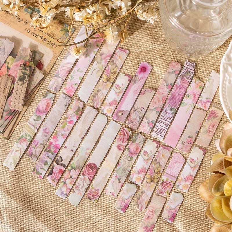 

Classic Banner Flower Retro Vintage Style Washi Sticker Aeathetic