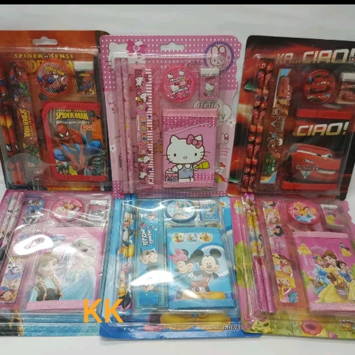 

Paket Alat tulis set/stationery set/souvenir ulang tahun anak dompet