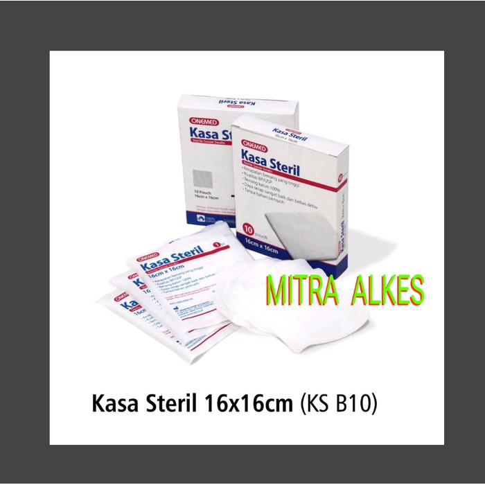 Kasa Steril OneMed 16x16cm. Kasa sterile One Med 16 x 16 cm. K Kasa Lipat Steril. Sterile Gauze Swab