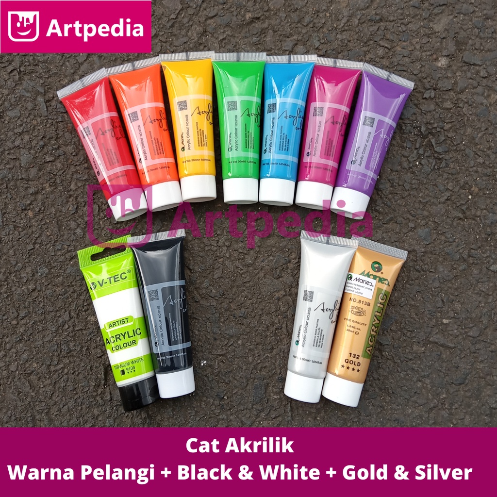 

Cat Akrilik / Maries Acrylic Colour 30ml / Cat Akrilik Warna Pelangi / Cat akrilik warna dasar