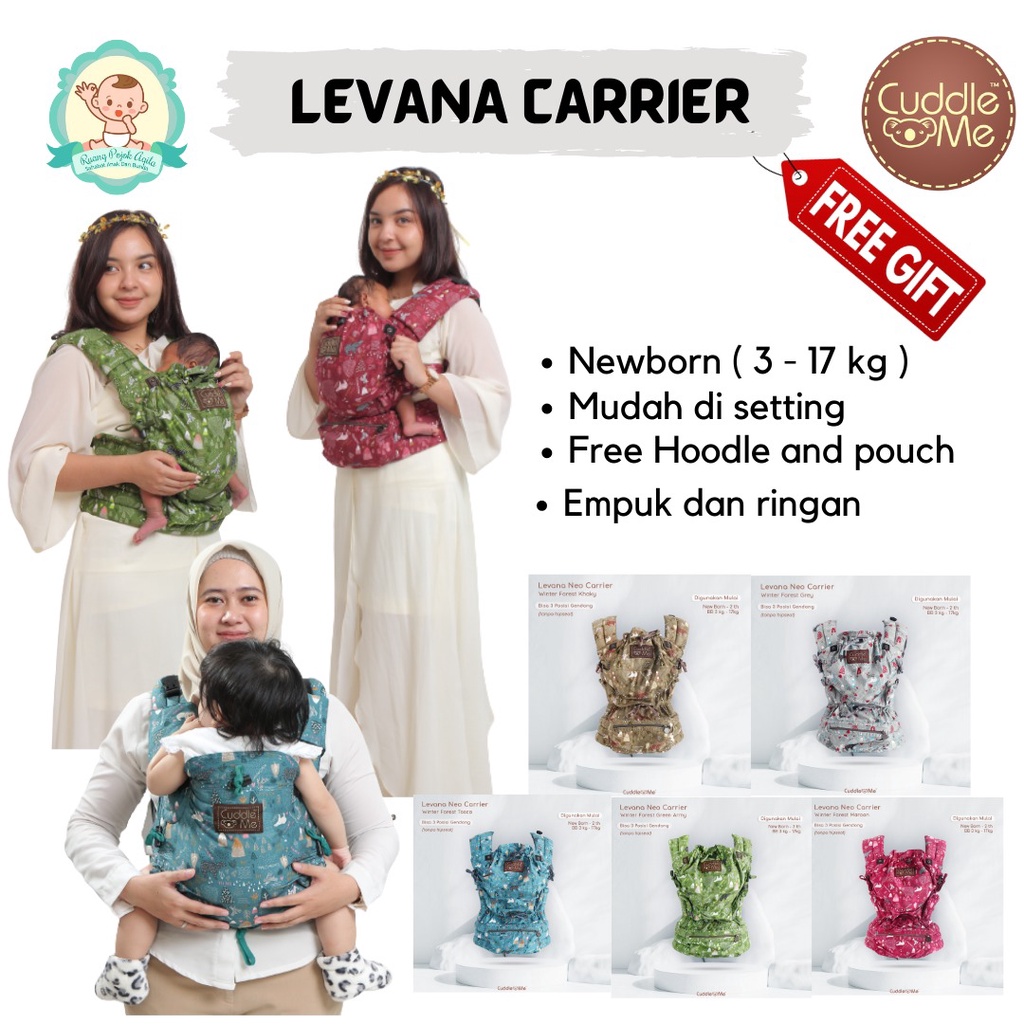 (BONUS HAGMI) LEVANA CARRIER GENDONGAN BAYI CUDDLE ME CUDDLEME