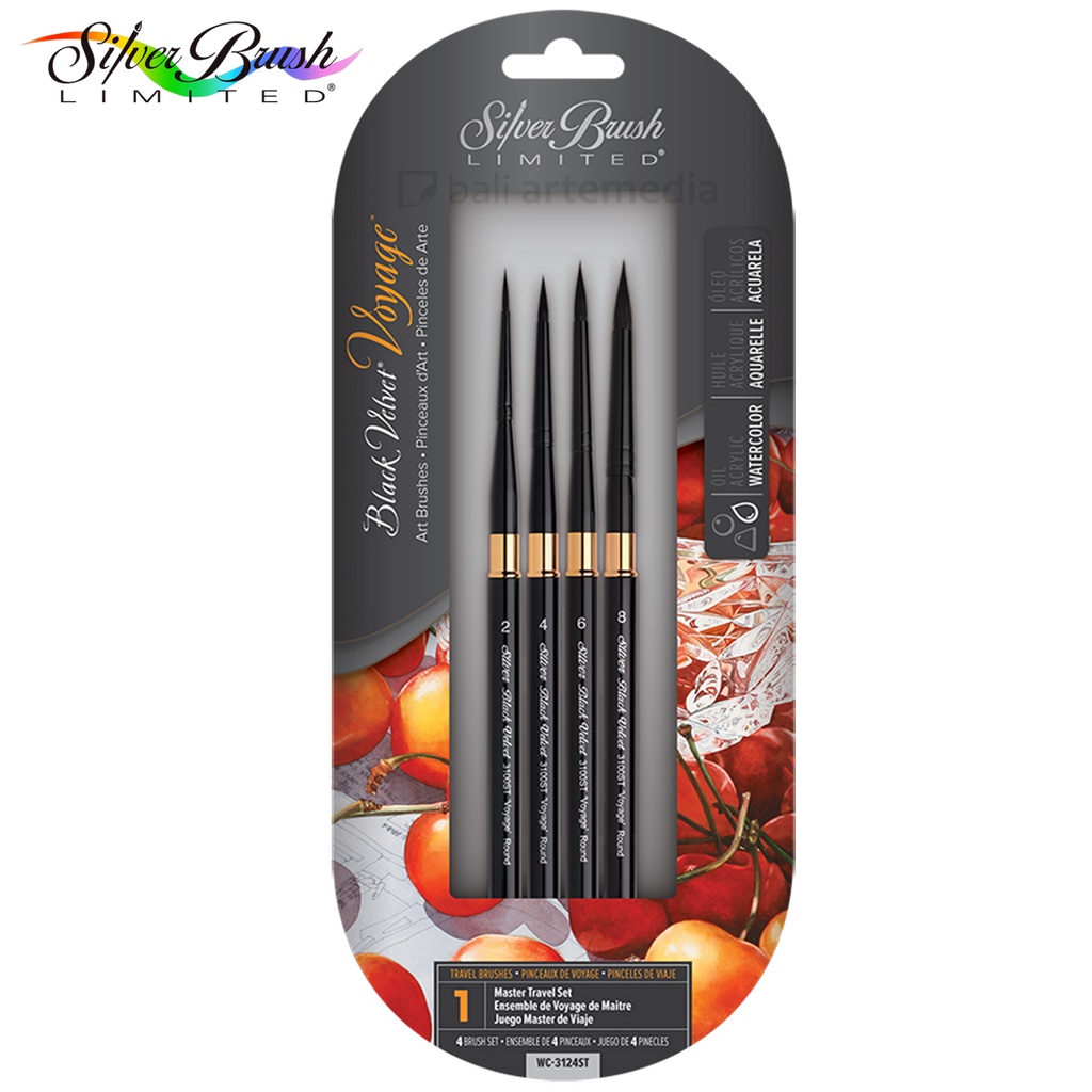 

Silver Brush - 4pc Voyage Travel Brush Set WC-3124ST
