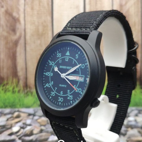 [COD] Jam Tangan Wanita Sw*ss Navy Analog KAIN Hitam Biru SN-8805L Original KEREN KOTAK KADO TERBARU