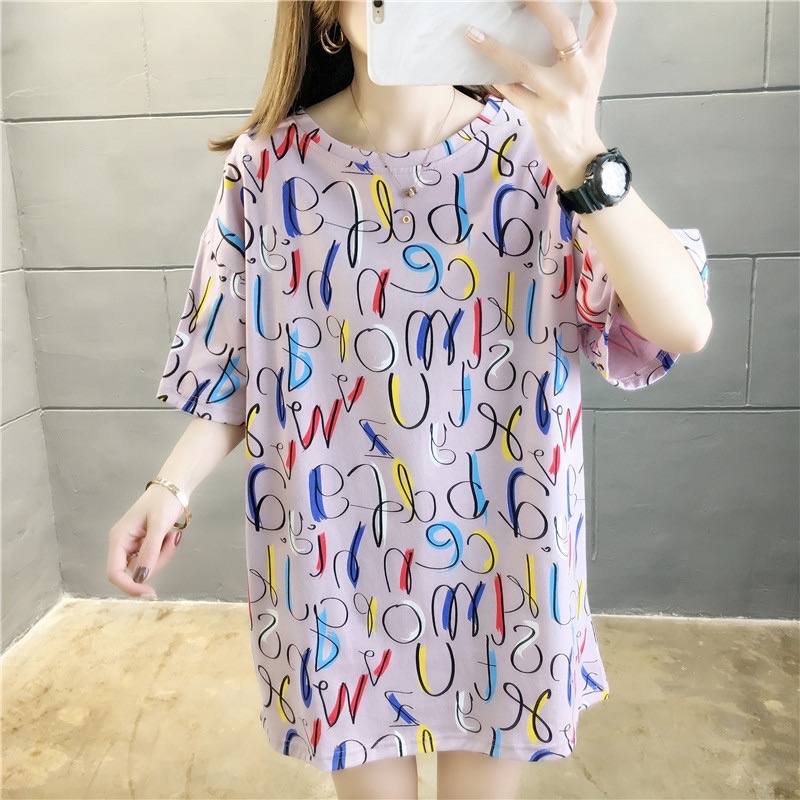 Oversize Tee Tshirt Wanita Model Longgar Motif Font Z018