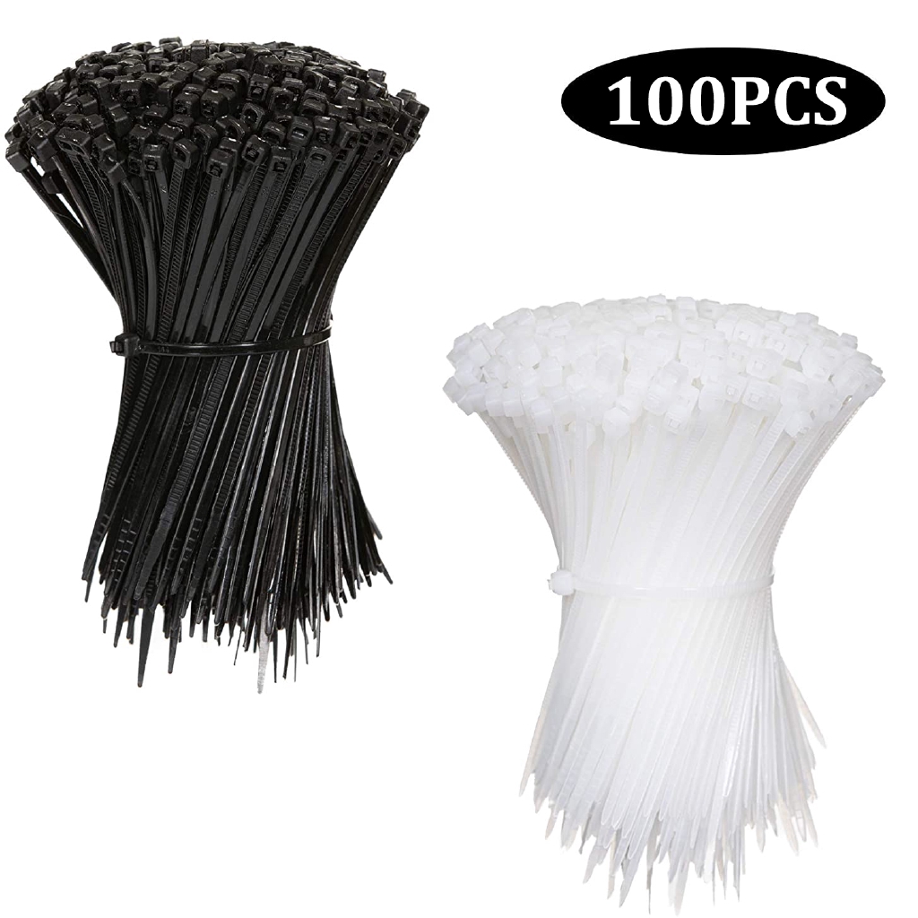 [100Pcs] [Premium Self-Locking Nylon Zip Ties] [Nylon Cable Wire Ties Perfect for Tying Cables, Wires, Organization]