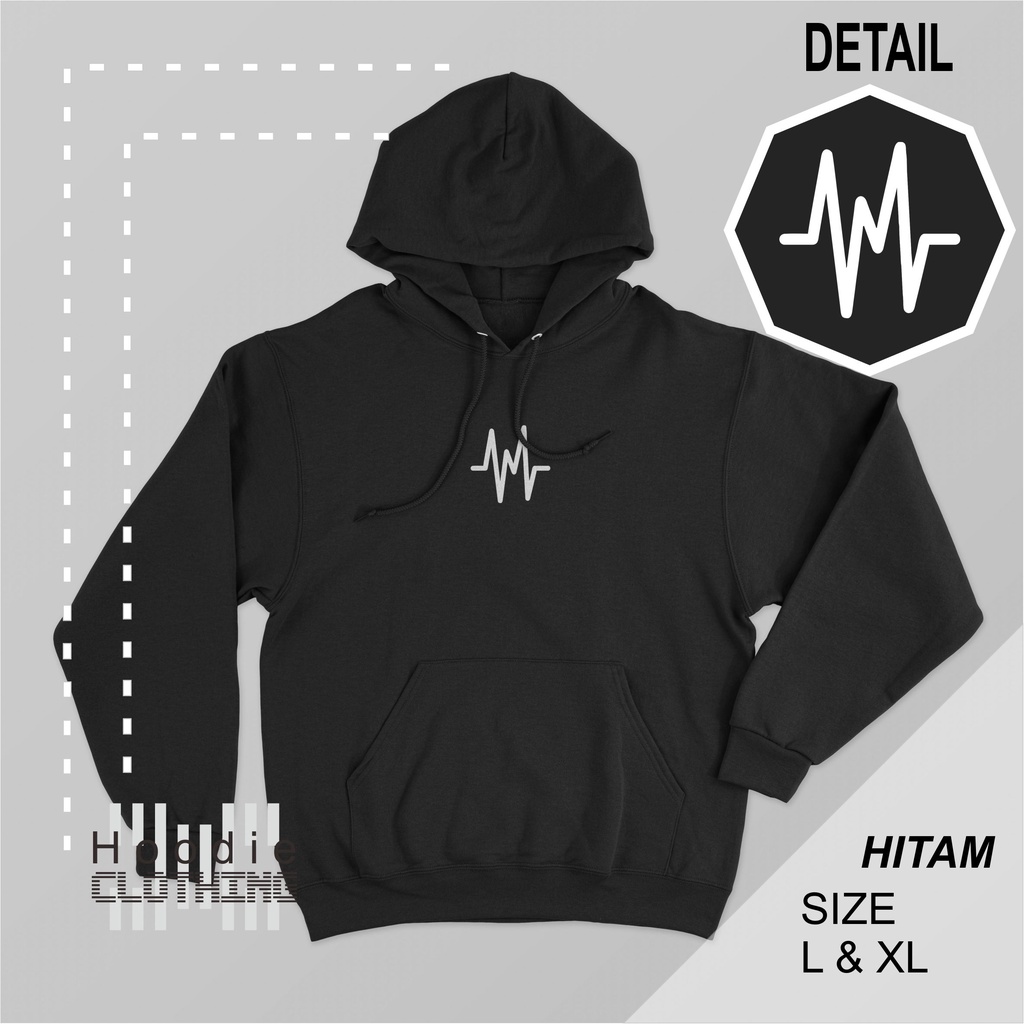 BAYAR DITEMPAT Jaket Hoodie Basic Design Ekq Hitam Fashion Casual Authentic Classic Simple Enjoy