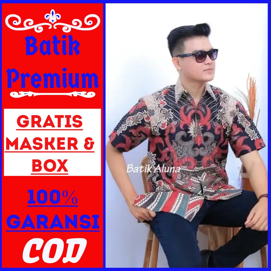 Baju seragam batik pria lengan pendek premium kemeja kondangan lamaran tunangan couple pns guru laki