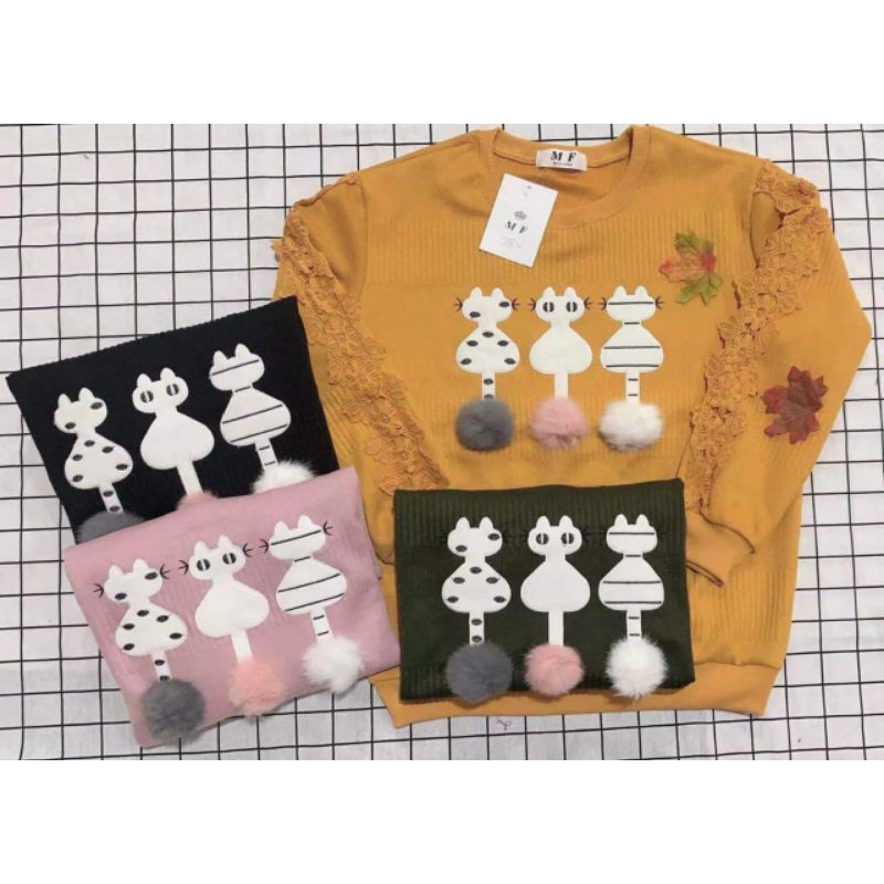 Atasan Rajut import motif tangan renda 0855