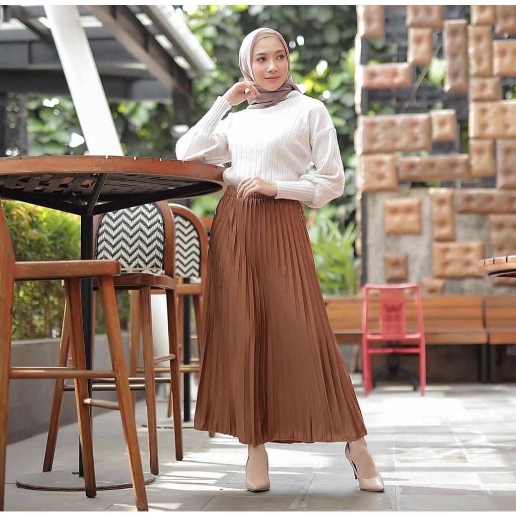 [] ROK PLISKET 256 MURAH PREMIUM HYGET MAYUNG FLARE SKIRT FLOWY FREXA