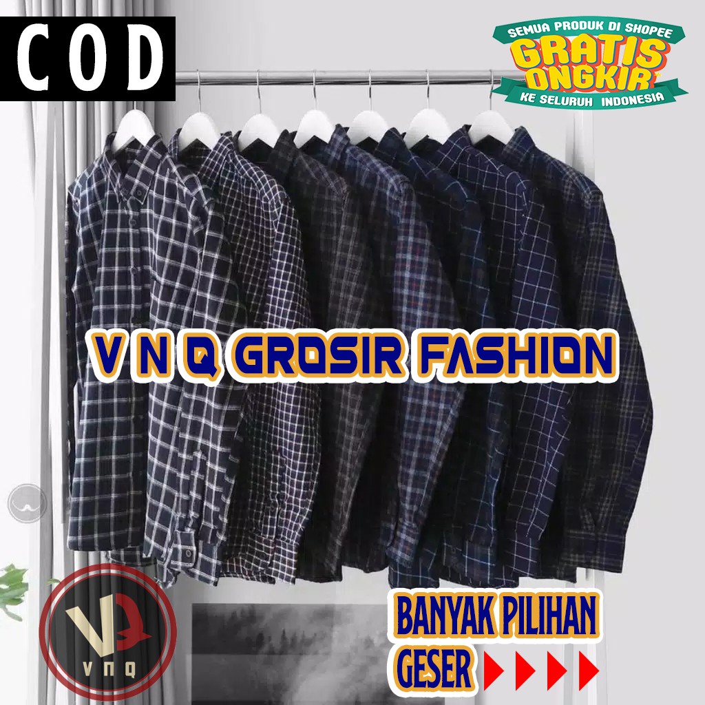 Kemeja Flanel Lengan Panjang M,L,XL,2L,3L Kemeja Flanel Kotak Kotak I Baju Kotak Kotak Termurah