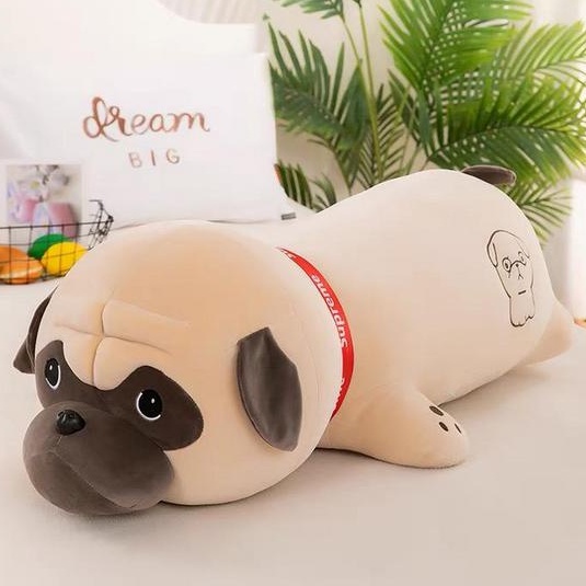 Bantal Boneka Pug Bantal Pug Boneka Pug Guling Pug 60cm 80cm Boneka Hadiah Ulang Tahun Birthday Gift