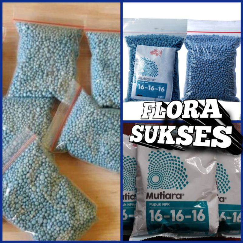 Pupuk PERANGSANG BUAH DAN BUNGA NPK Mini 100 GRAM Mutiara Biru Meroke Kemasan Repack Komposisi Seimbang 161616