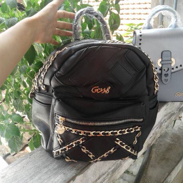 Tas gosh ransel rantai hitam New
