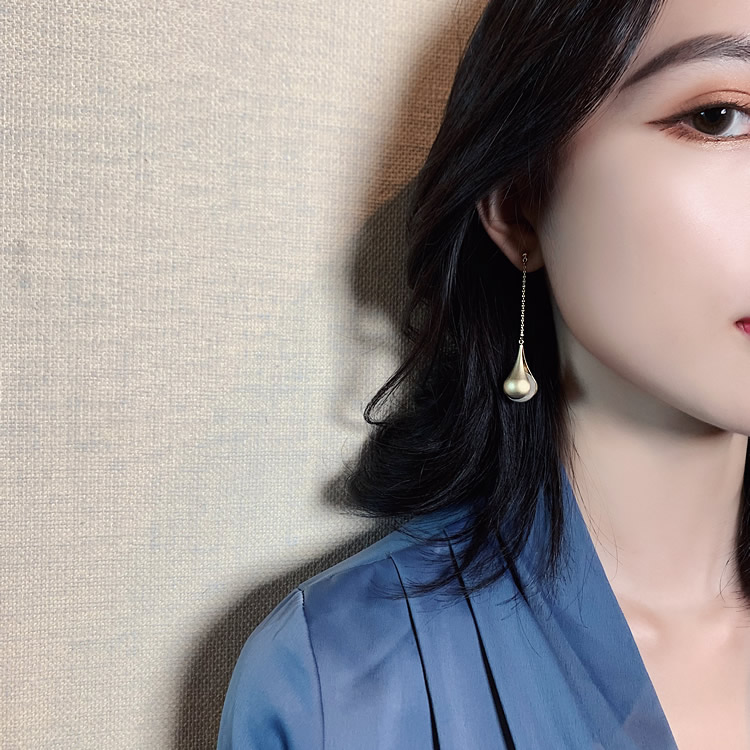 Anting Tusuk Gantung Desain Rumbai Gaya Korea Untuk Wanita