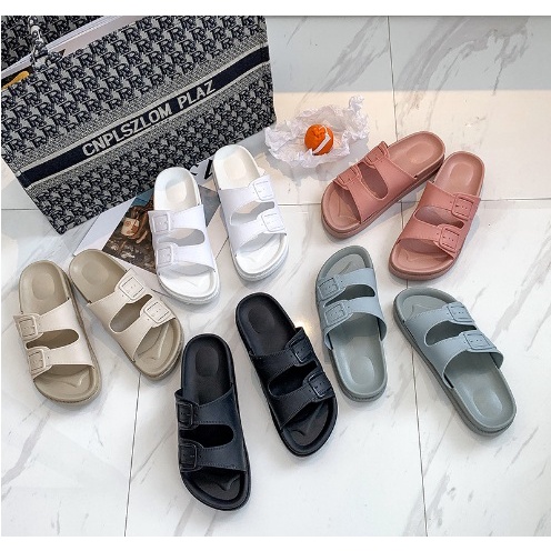 Sandal harian wanita sandal 2 KANCING JAMINAN EMPUK sandal flat IMPORT