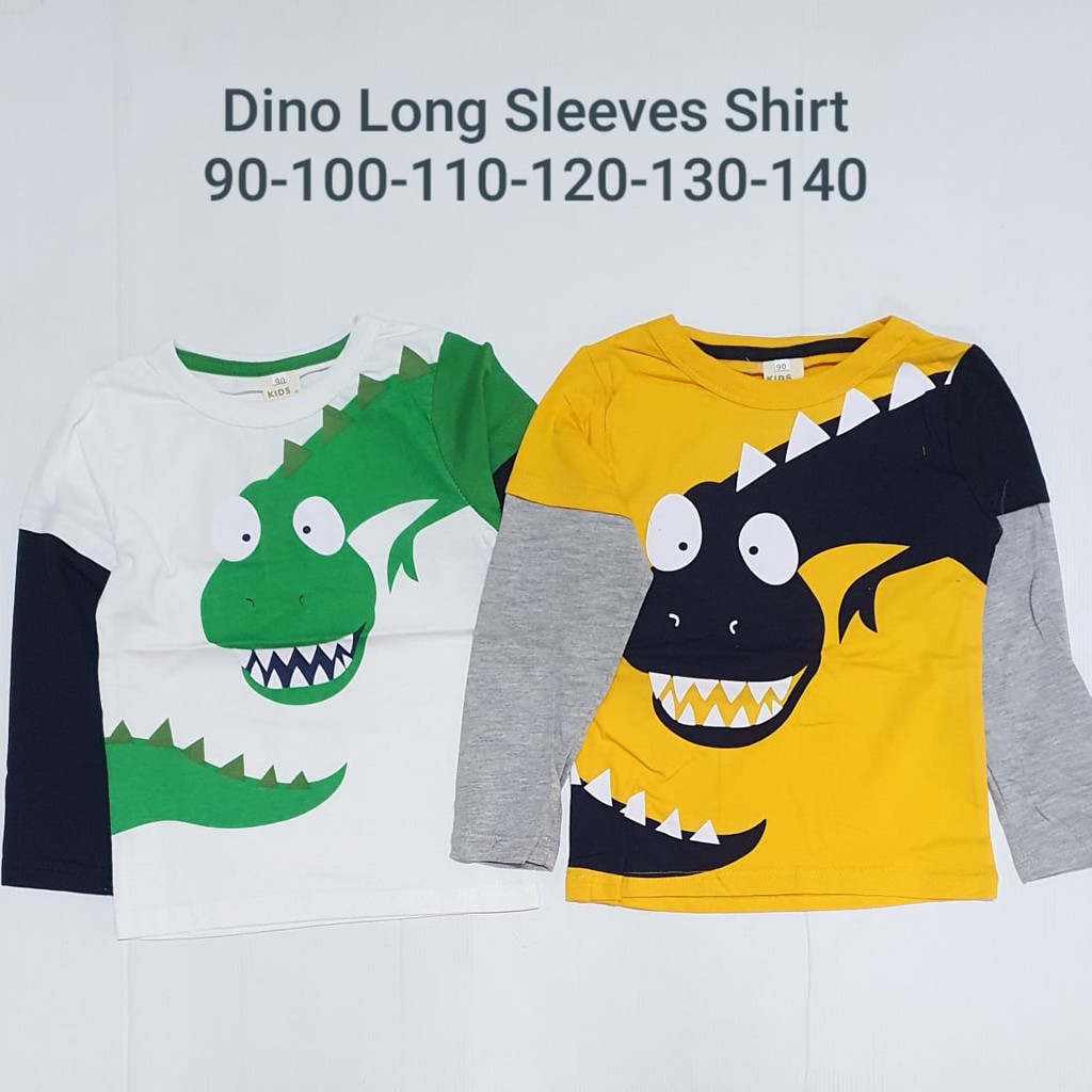 Dino Long Sleeves Shirt/ Baju Lengan Panjang Anak/Kaos Anak