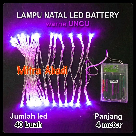 Lampu Natal LED Battery/Batre A2 Panjang 4 meter