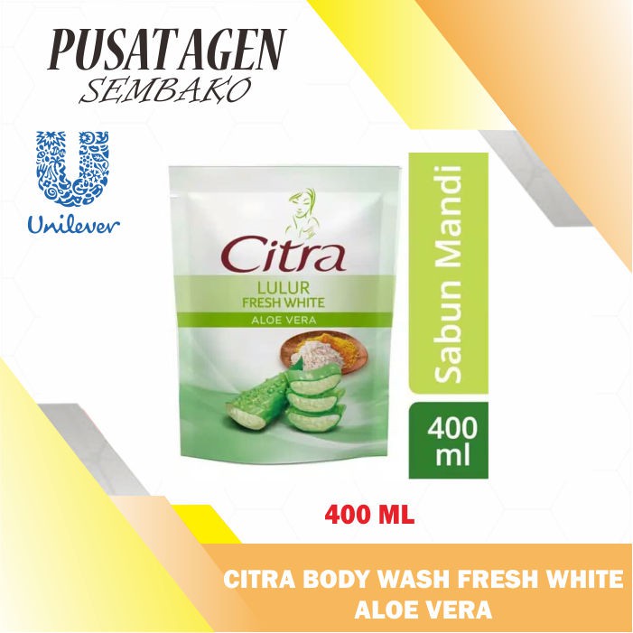 CITRA BODY WASH FRESH WHITE 220 ML SABUN MANDI CAIR LULUR ALOE VERA 220ML BODYWASH POUCH REFILL REF