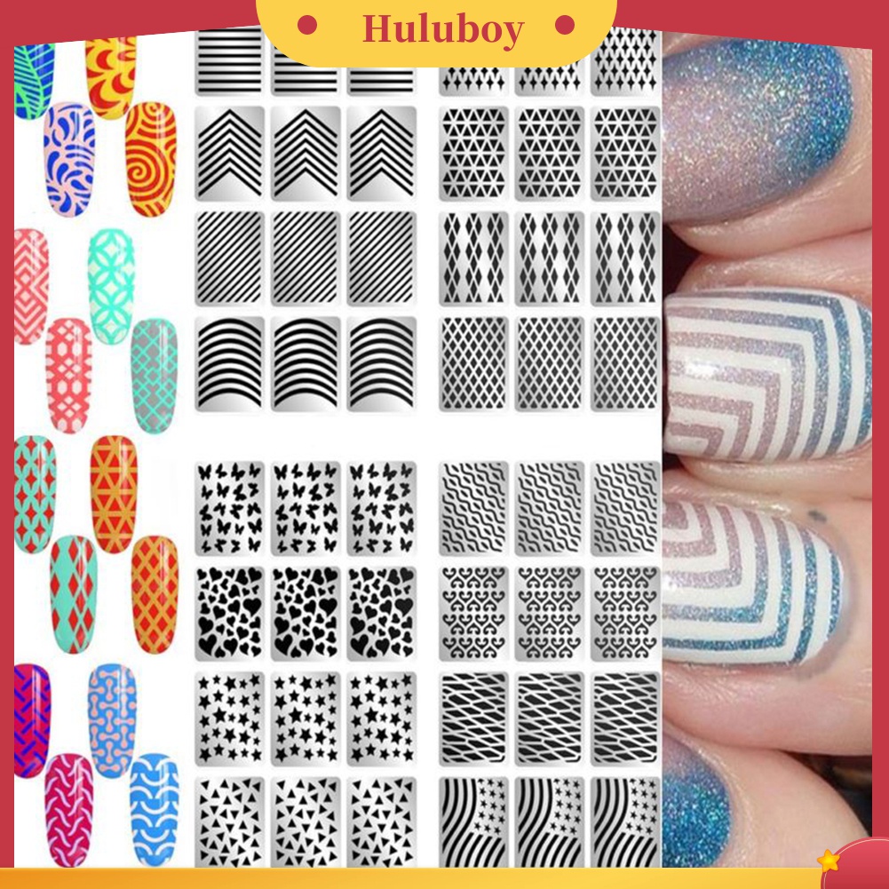 Huluboy Huluboy♡ 3 Lembar Stiker Kuku 3D Untuk Dekorasi Manicure