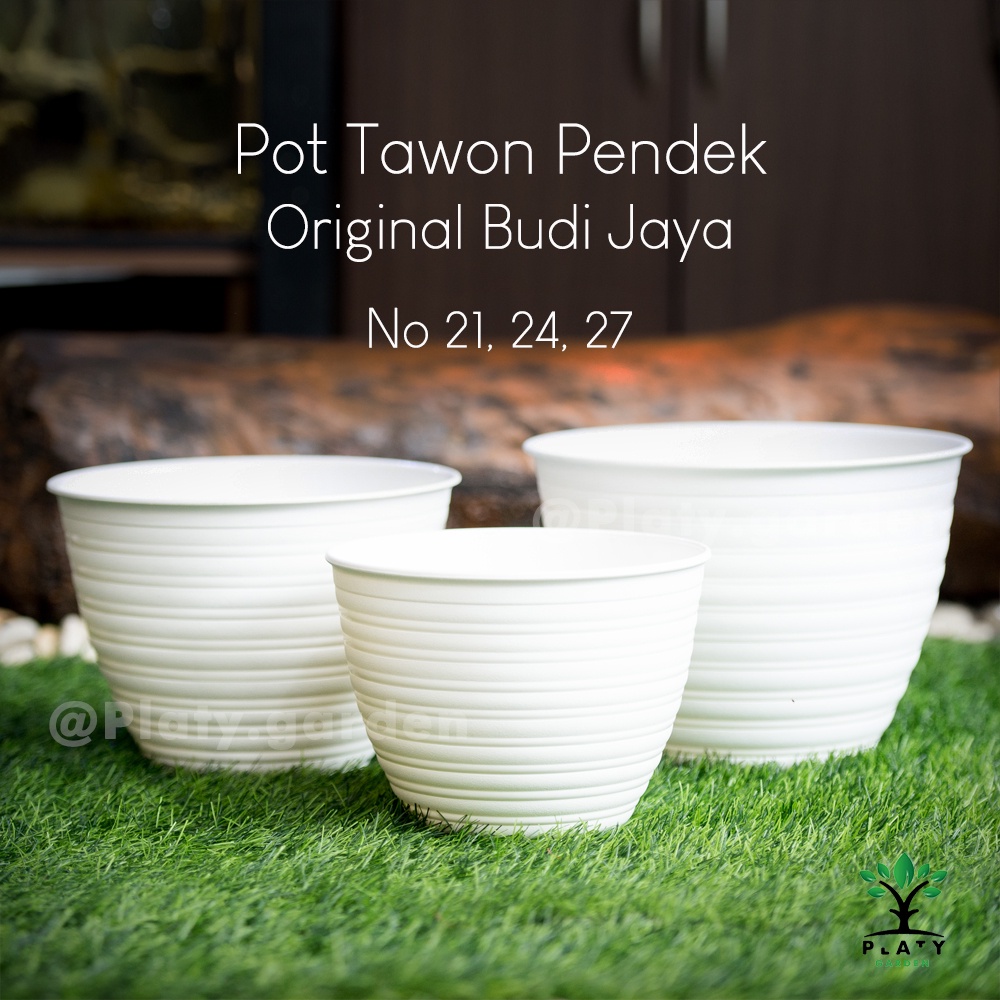 Pot Tawon Original Budi Jaya 21cm,  24cm &amp; 27cm Pendek | Pot Tanaman Hias  Merk Tawon