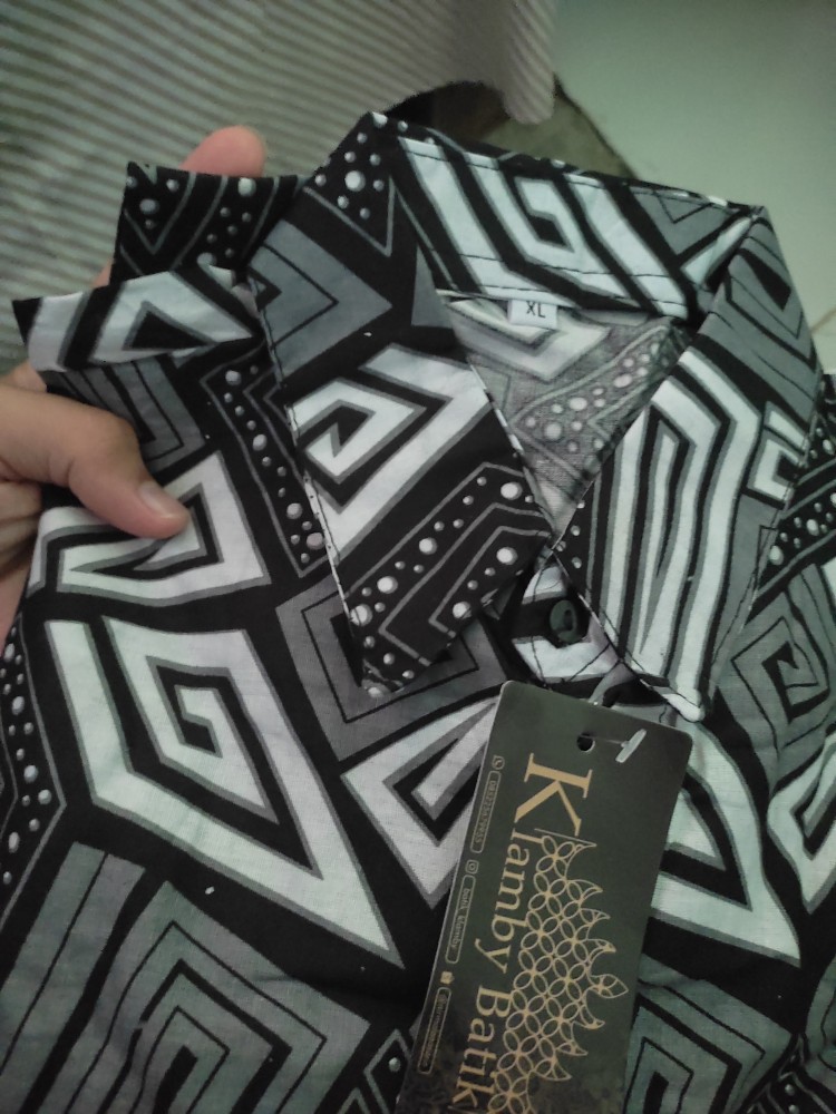 Couple Batik Ayah Anak Motif Mozaik Abu Size Anak Terlengkap