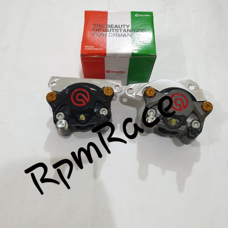 Paket Kaliper Big Logo Itali 2 p/ 2piston plus breket dan baut probolt 2 biji matic honda yamaha