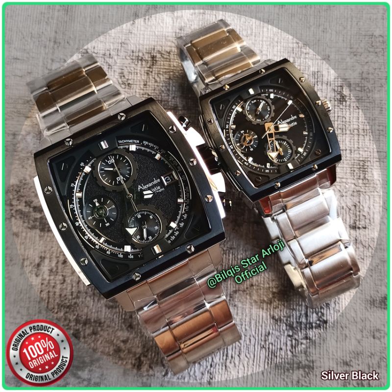 Alexandre Christie Couple Kotak Ac 6376 Tali Rantai Silver Original