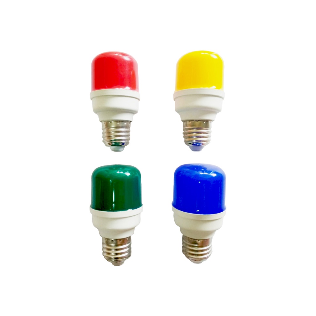 Lampu Tidur LED Tabung 5w Warna plus Fitting Colok Saklar Switch On Off - Merah Biru Hijau Kuning