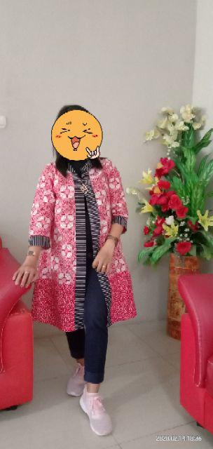 Longcardi Ayunda Ayudia Busanaan Batik Wanita Cantik Modern Casual Formal Katun Kantoran