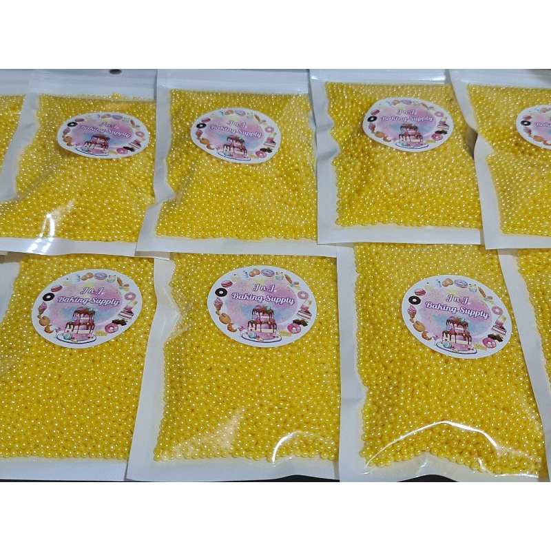 

trimit sprinkle hiasan kue dan ice cream kuning bola 2mm