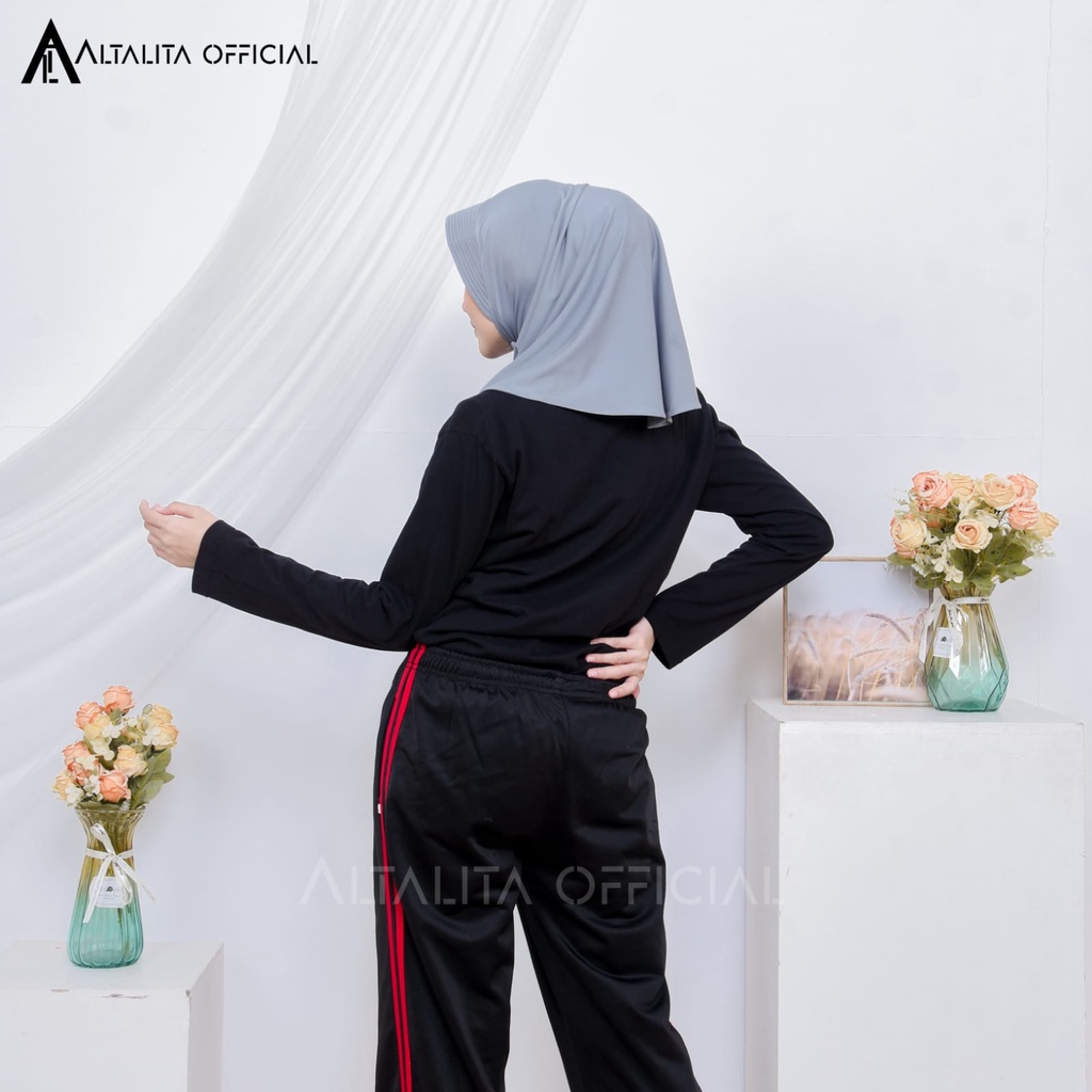 Altalita - Hijab Bergo Sporty Instan pet Bahan Jersey Spandek Premium Polos Cocok Untuk Sekolah Olahraga dan Sehari-Hari