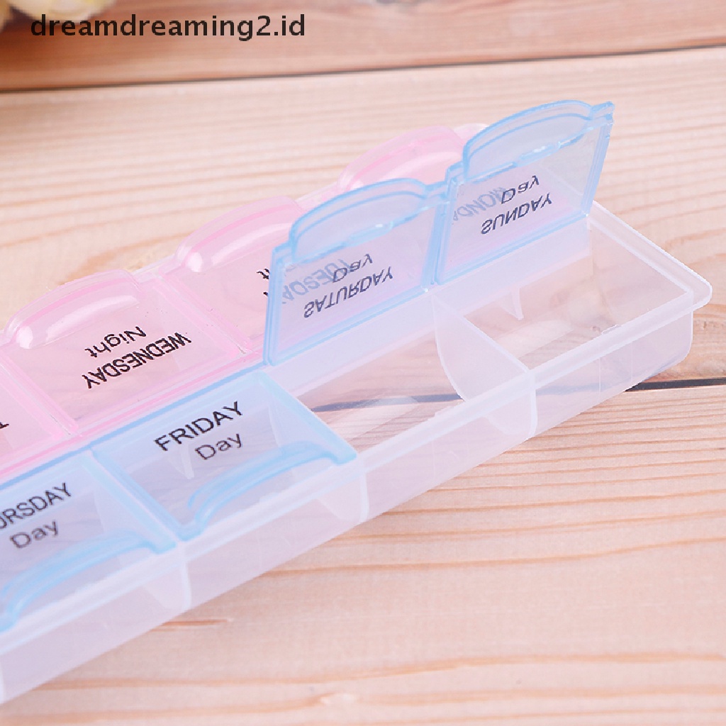 1pc Kotak Dispenser Organizer Obat Pil / Tablet 7 Hari / Mingguan