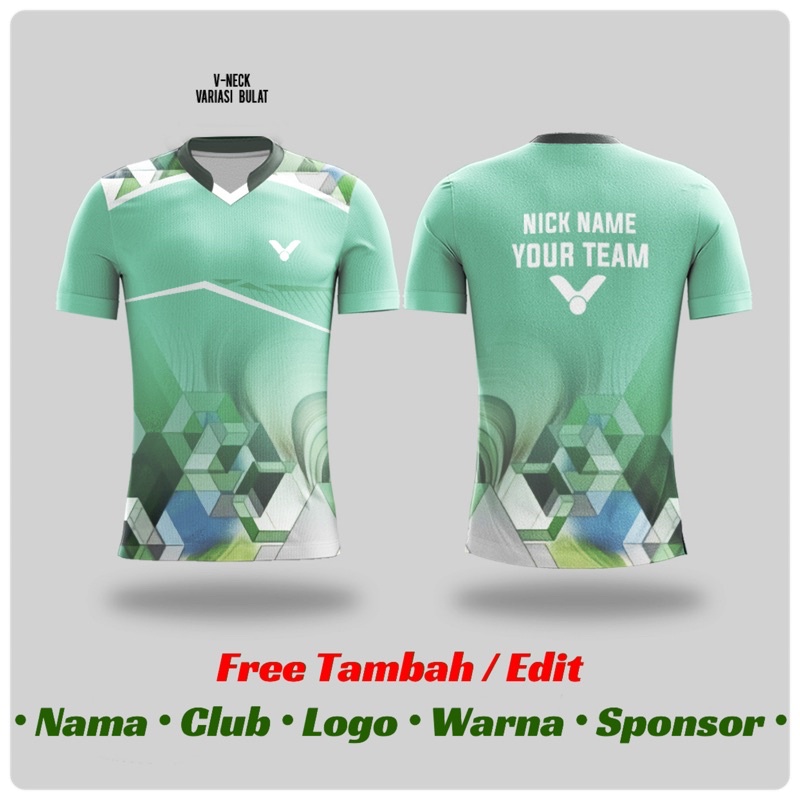 Jersey Baju Kaos Bulutangkis Badminton Custom Dryfit Printing | VICTOR INDONESIA