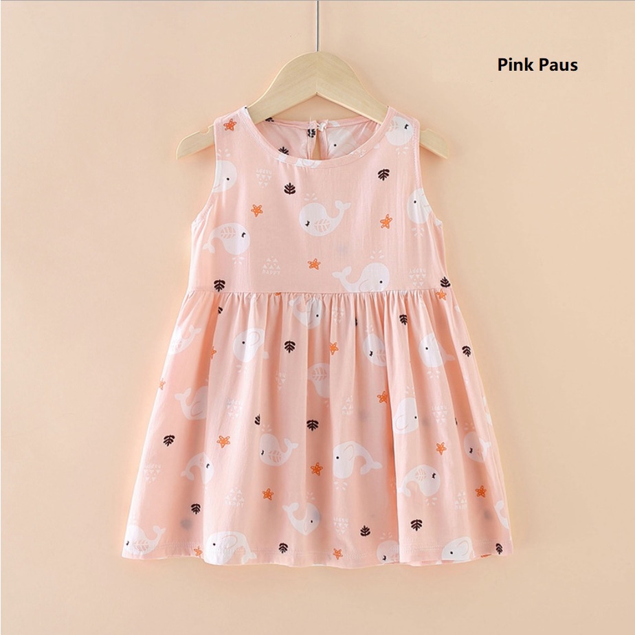 Dress tanpa lengan/ baju dress anak /pakaian bayi anak perempuan banyak motif kualitas premium