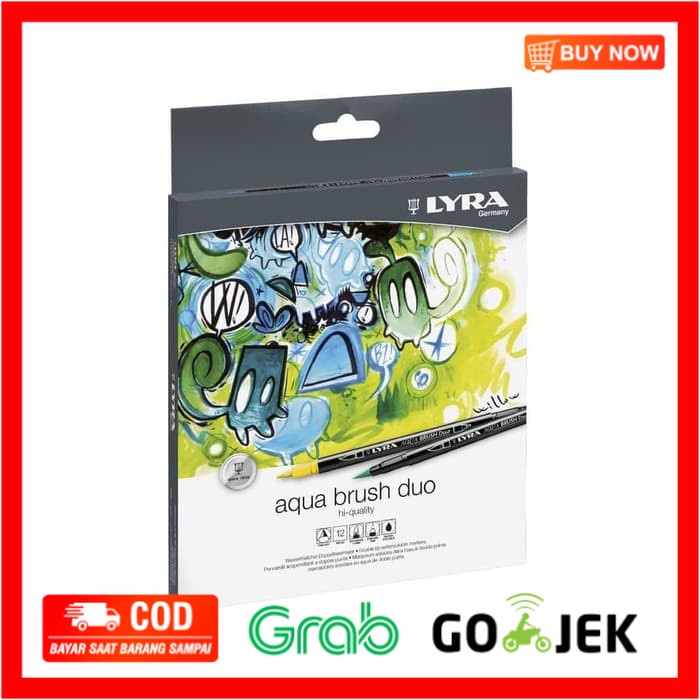 

(BISA COD) Lyra Aqua Brush Duo Dual Pen 12 Colors Set Kuas Mewarnai Coloring