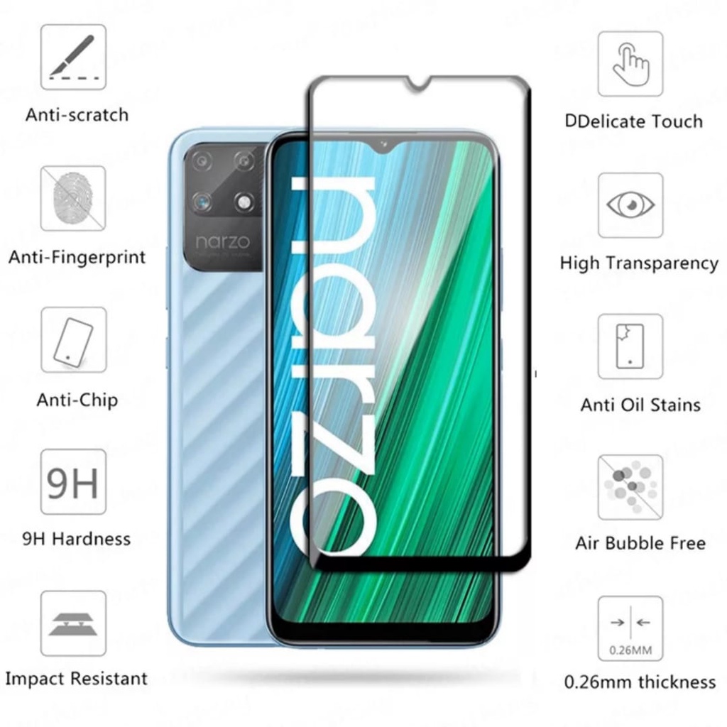 PROMO Tempered Glass REALME NARZO 50A Full Layar Screen Guard Protector Antigores Kaca