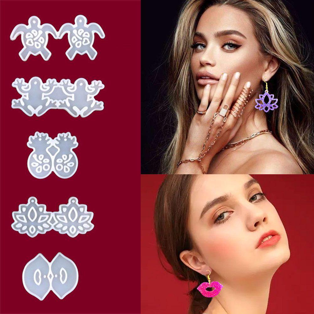 Solighter Anting Kristal Resin Bibir Nanas Gantungan Kunci Liontin Cetakan Silikon