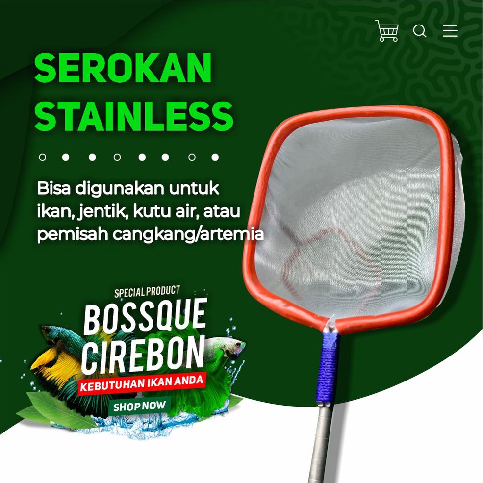 Serokan Stainless kotak 6cm Cangkang Artemia Ikan Cupang  Seser Saringan Jentik Nyamuk Kutu Air