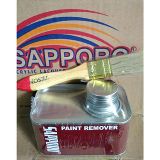 Paket Paint Remover Sapporo 250 ml untuk di bahan besi + Kuas 1 Inch gagang kayu