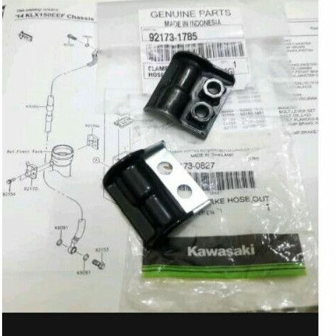 breket dudukan klem selang kabel rem depan klx dan dtreker original