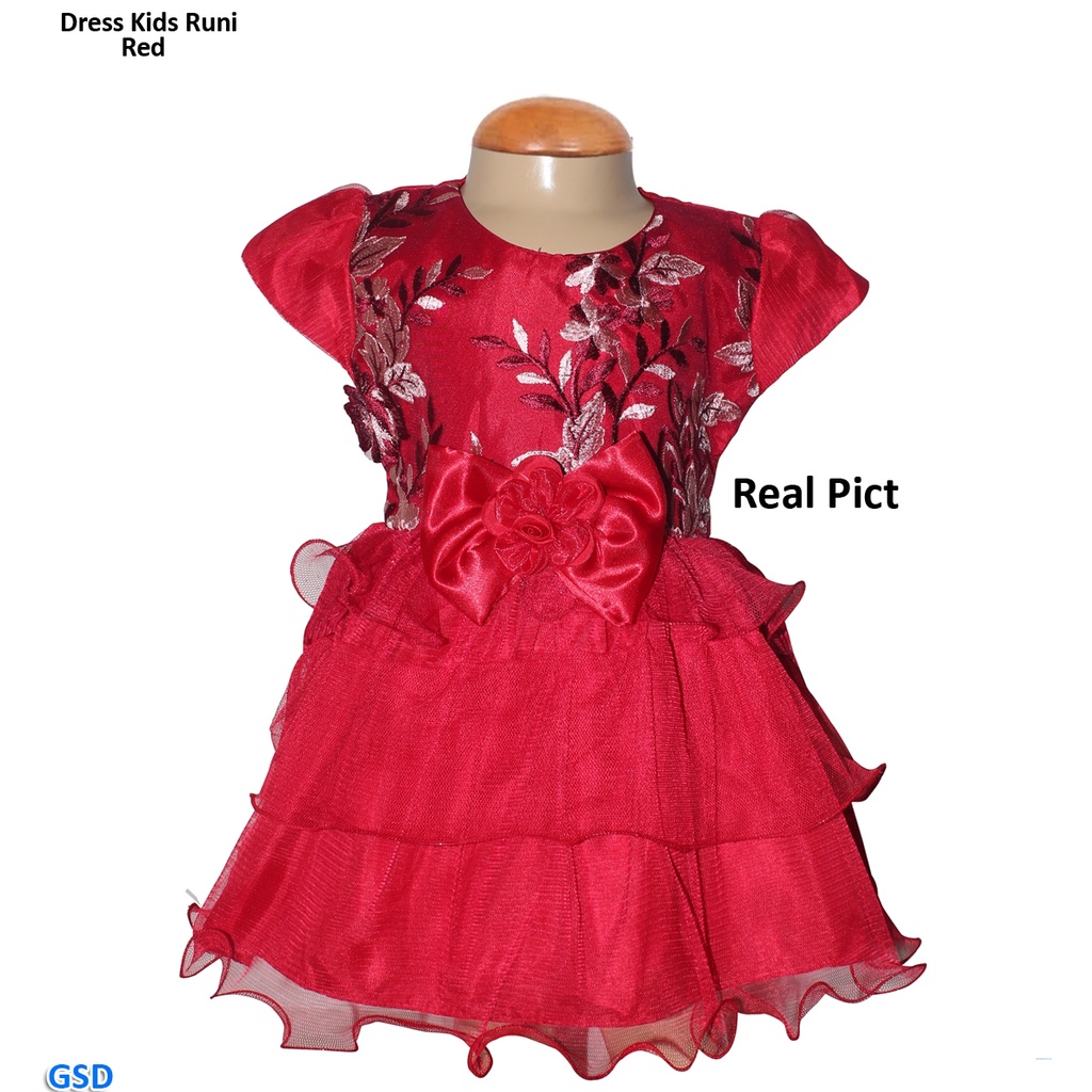 Dress Kids Runi/Gaun Anak Korea Stye/Gaun Pesta Bayi/ Dress Best Seller/Baju Bayi Murah