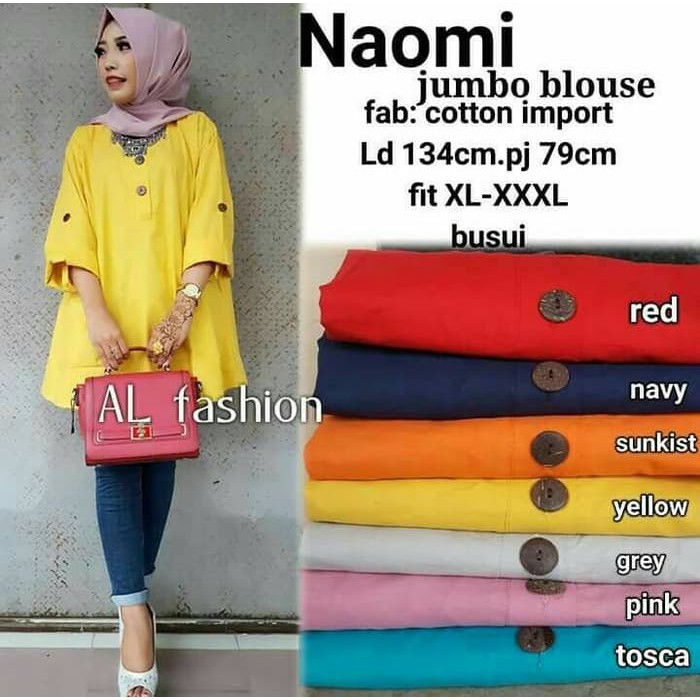 Blouse Wanita - Atasan Wanita - Blus Sifon Naomi Jumbo Blouse Produk Terbaik