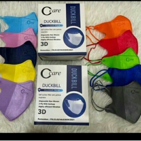 Masker Duckbill 4ply 10 pcs Garis Hidung Kemenkes