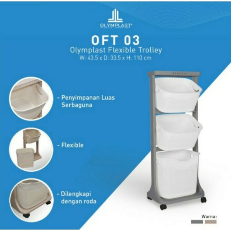 Olymplast Flexible Trolley Keranjang Laundry Olymplast Keranjang Olymplast OFT 03 Laundry Basket