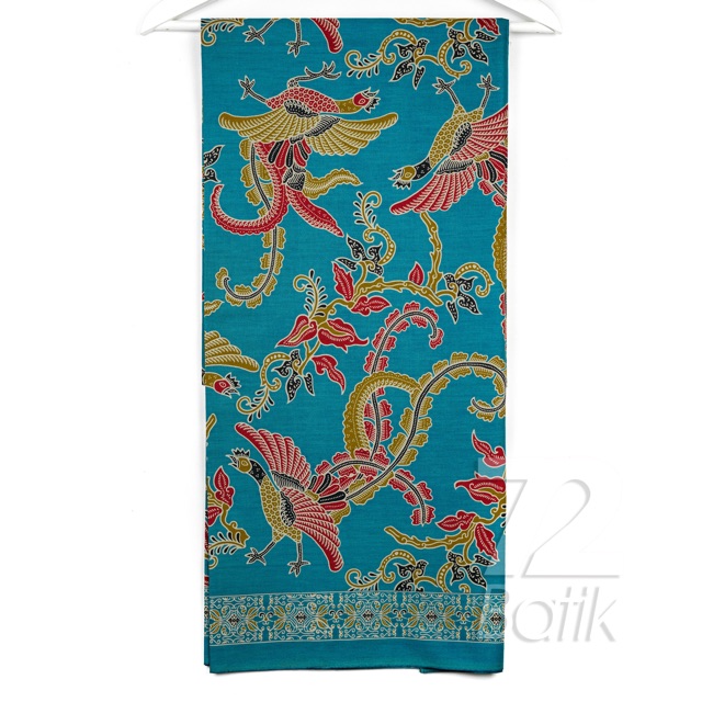 KAIN BATIK KATUN Premium Motif Burung Warna Hijau Tosca Merah Kuning 727626 Cap 72 Jarik Jarit Samping Kebat Panjang Batik Katun Modern Premium Bahan Seragam Batik Pernikahan Kantor Keluarga Murah Kamen Jadi Batik Bali Lembaran