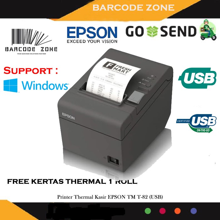 Jual PRINTER KASIR THERMAL 80MM EPSON TMT82 USB GARANSI 1 TAHUN